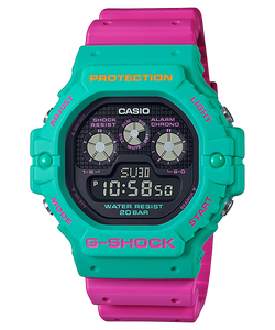 NEW GSHOCK Psychedelic Multi Colors Green/Pink Resin Watch DW-5900DN-3