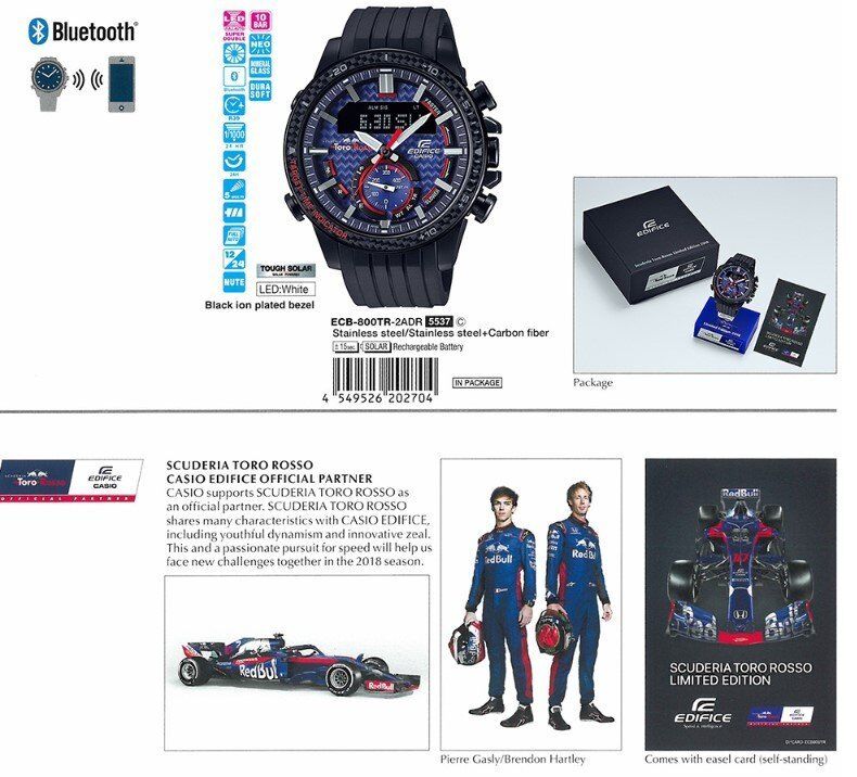CASIO EDIFICE Bluetooth Tough Solar SCUDERIA TORO ROSS Ion Plated