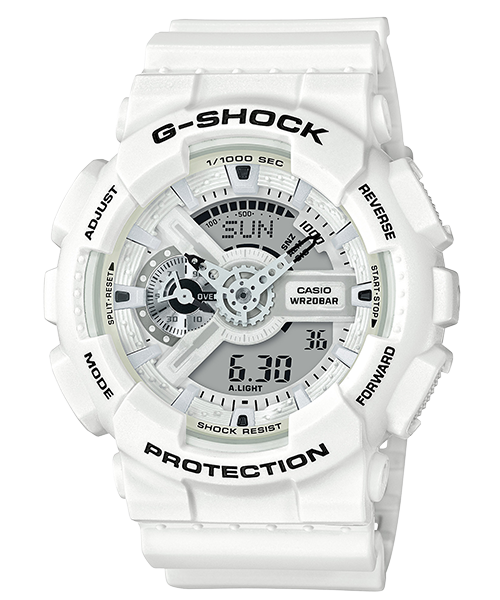 Casio G-Shock GA-110MW-7A White Resin Strap Standard Analog Digital Watch