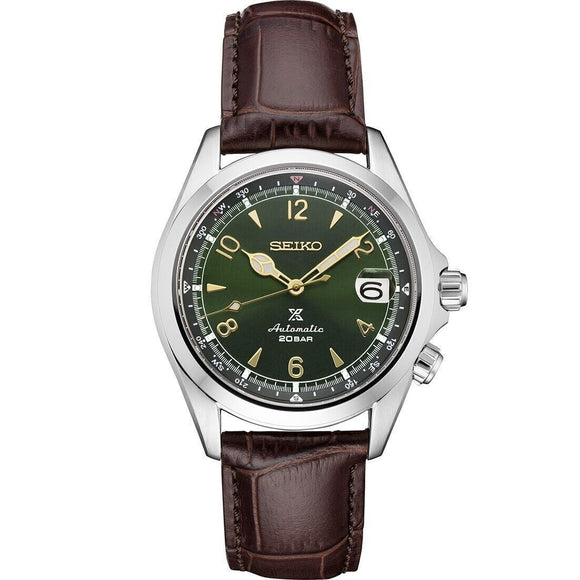 Seiko Alpinist SPB121J1 Green Dial Brown Leather Strap Men's Watch