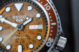 Seiko 5 Sports SKX Burnt Orange Skeleton Style Gents Automatic Watch SRPJ47K1